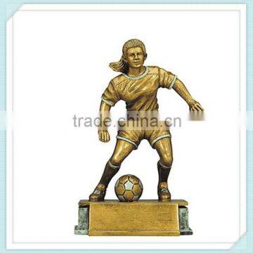 Female Soccer Action Resin Trophy Souvenir Statue