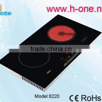 Hybrid induction and radiant ceramic hob, model 8320
