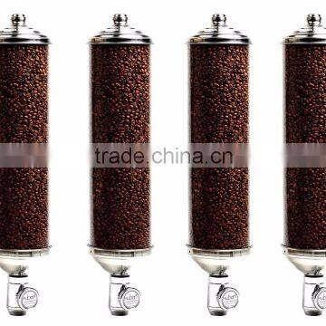 Granular Bulk Food Dispensers, Dispensers for Coffee Beans, Coffee Bean Silos, Candy Sweet Dispensers, Cylindrical Mounted Silos