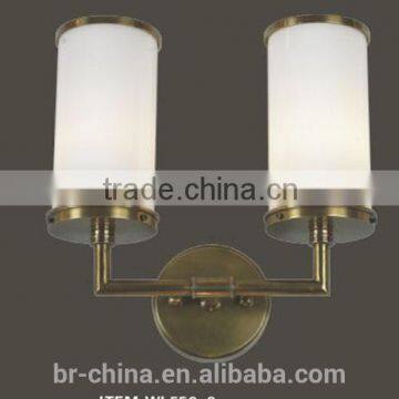 brass wall lamp with double glass shades WL552-2