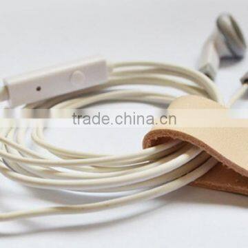 Handmade Brown Leather Cable Cord Winder Holder Tie for Earphone Cell Phone photo-5