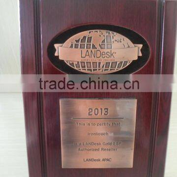 High quality wooden plaque trophy souvenir award wooden plaque blank with wooden box packaging