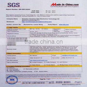 SGS Supplier Assessment Report