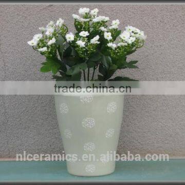 Garden Plant Pot, 4 Pcs Set, 4 Colors Set, 13.5cm Dia, Stoneware Glaze photo-3
