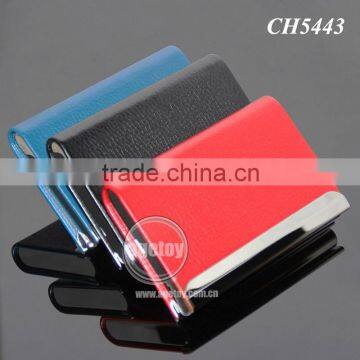 New Arrival High-Grade Magnetic Lock Stainless Steel Metal Black Leather Luxury Business Card Case