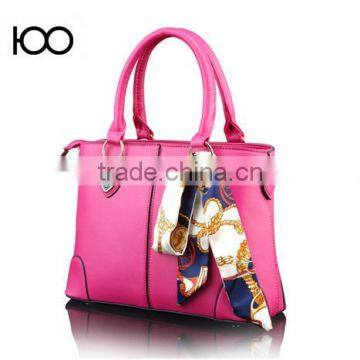 Bostom Bag Leisure PU Handbag With Silk Bowknot Ribbon Custom Beautiful Leather Handbag Tote Bag for Lady in Guangzhou photo-6