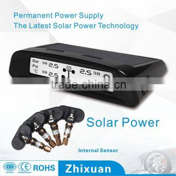 Zhixuan 120 psi car solar power tire pressure monitor system, car solar tpms