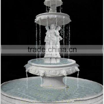 Female Figure Statue Stone Garden Water Marble Fountain