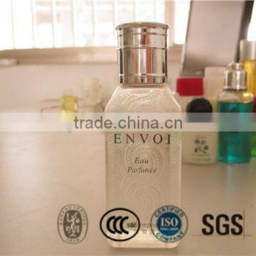 Guestroom hotel shampoo bottle with silver cap OEM design available