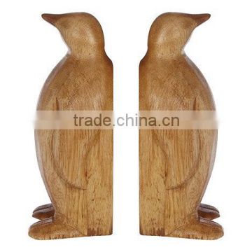 Bookends, Wooden Penguin Bookends, Decorative Bookends