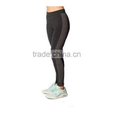 Woman Fitted Cotton Spandex Black Grey Leggings / Tights Full Length