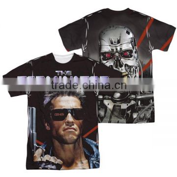 100% Polyester Half Sleeves Full Sublimated T-Shirt with Terminator Poster design