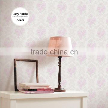 overstock embossed vinyl coated wallpaper, classic damask wall decal for room , environmental-friendly wall paper pattern