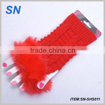 winter fashion fur trimmed arm warmer