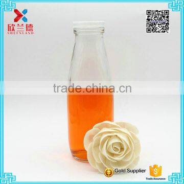 500ml Oval Shaped Clear Glass Milk Bottle With Easy Open Cap