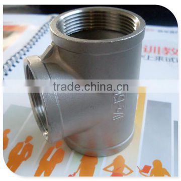 1 1/2" NPT Thread End Equal Tee 304 Stainless Steel 150PSI