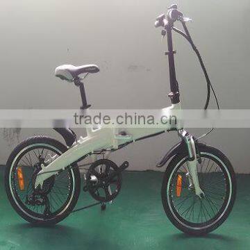 20" lithium battery electric bike / 20" electric bike folding alloy frame with battery inside
