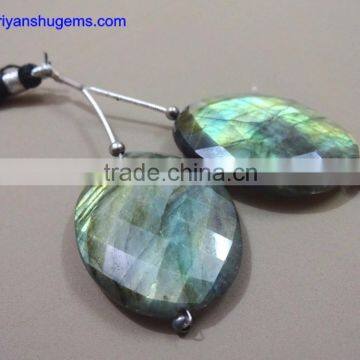 Labradorite 27*35 mm Faceted 107 ct Oval Pair 100% Natural gemstones AAA Quality product Hand made in India