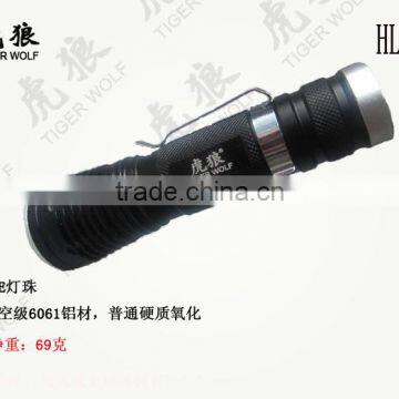 Mini LED Flashlight Torch Light Clip Adjustable Focus Zoom Function photo-2