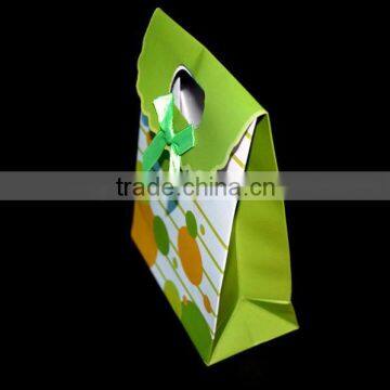 2016 Green Luxury Shopping Paper Bag With Ribbon Handle photo-5