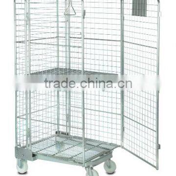 Roll mesh warehouse trolley cart