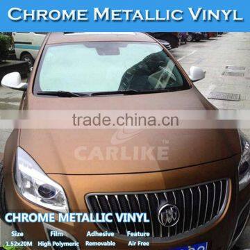 Brown Removable Car Wrap Vinyl Sticker Metallic Film