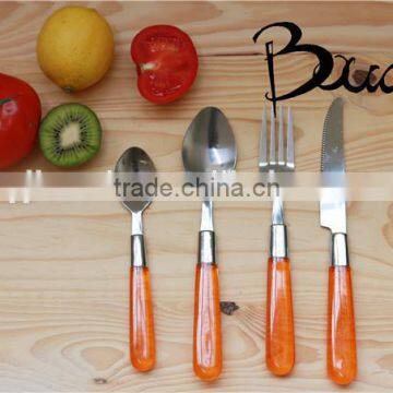 24pcs High quality transparent handle Knife Fork Spoon set tableware BD-T3232