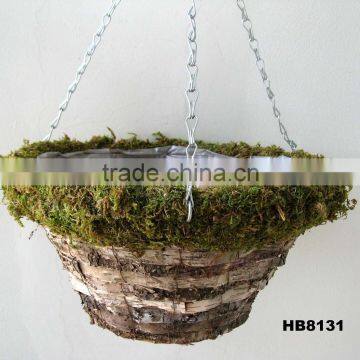 Birch Bark Hanging Plant Basket