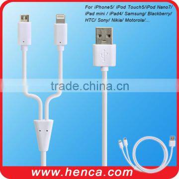 2 in 1 Dual Usb Ports Data Cable For Iphone and All Galaxy Standards ,Usb Cable Manufacturers