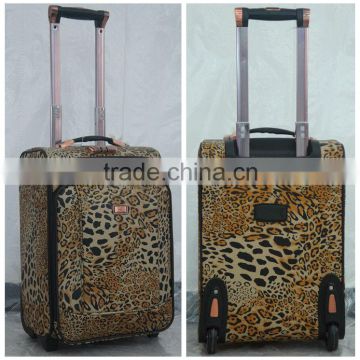 PU510# leopard pu luggage with high quality