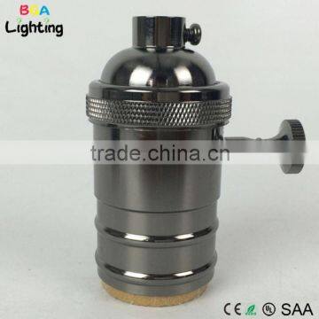 CE E27 Brass light socket cord set socket with switch