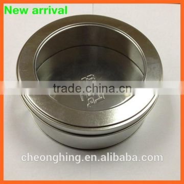 Wholesale round tin can with clear window