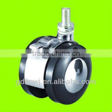 hot sale high quality zinc alloy furniture thread stem chrome caster wheels with brake(FC46A)