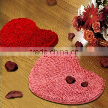 Microfiber Heart Shape Bedroom Mat photo-3