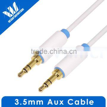 3.5mm Male [AUX] Stereo Audio Cable - Flexible white metal shell Auxiliary Cable for iPhone