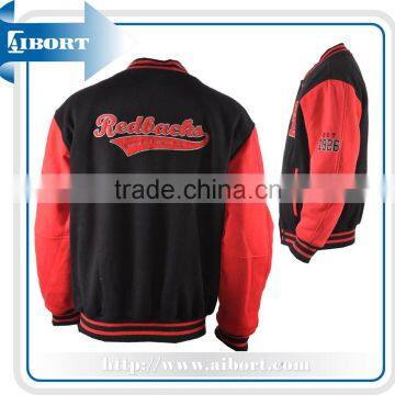 college style / wool varsity baseball jacket,black varsity jacket