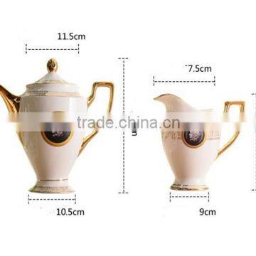 Top Class Golden Porcelain Royal Fine Bone China Turkish Coffee Set photo-5