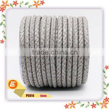 Silver 6mm Real Customized Snakeskin Leather Cord for Fashion Bracelets photo-3