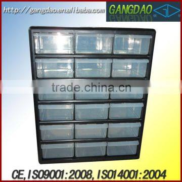 the steel cabinet with the plastic box