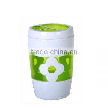Green color double wall toothbrush holder for wholesale