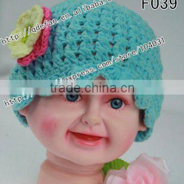 wholesale toddler cotton knit beanie crochet baby girl hats knitted flower hats