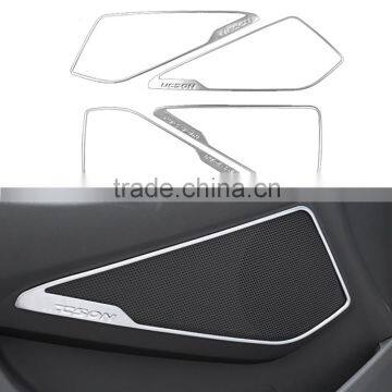 Car ABS Side Door Speaker Audio Cover Interior Molding Frame Trim Decoration For Hyundai Tucson 3th 2015 2016 LHD