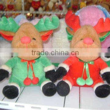 lovely&beautiful soft stuffed plush valentine cattle with pompom for valentine festival