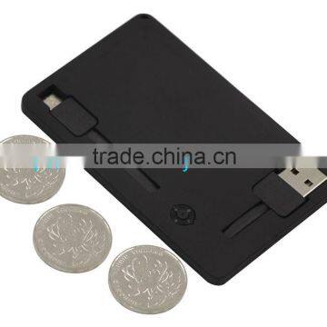 Ultra Thin Mobile Power Bank 1500mah Polymer With Built in USB Cable Credit Card Power Bank photo-4