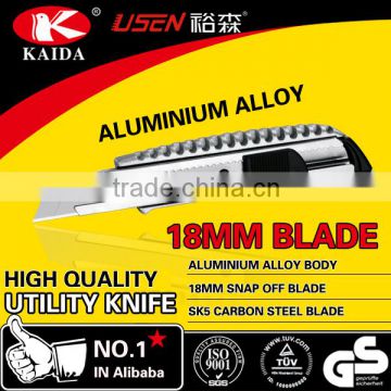 Aluminium Alloy 18mm Snap Off Blade Multipurpose Utility Cutter Knife four styles