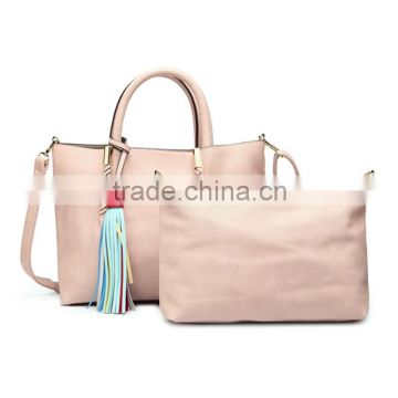 Elegance design hot sale tassels hand bag ladies leather handbag at low price