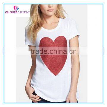 100% cotton viscose rayon short sleeve fashion design ladies t shirt