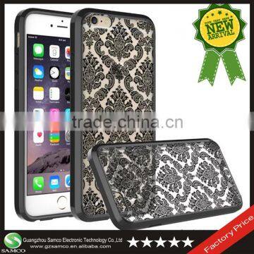 Samco Custom Print Damask Pattern Transparent Clear for iPhone 6S Case Mobile Phone