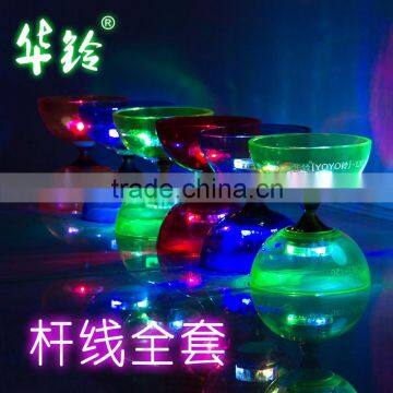 YOYO Toys Professional Diabolo Set Hight Speed Light Up Glow Shine 3 Triple Bearing Juggling String Bag Kongzhu