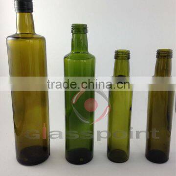 500ml 750ml 1000ml rdark and light green round dorica packaging glass bottles for olive oil